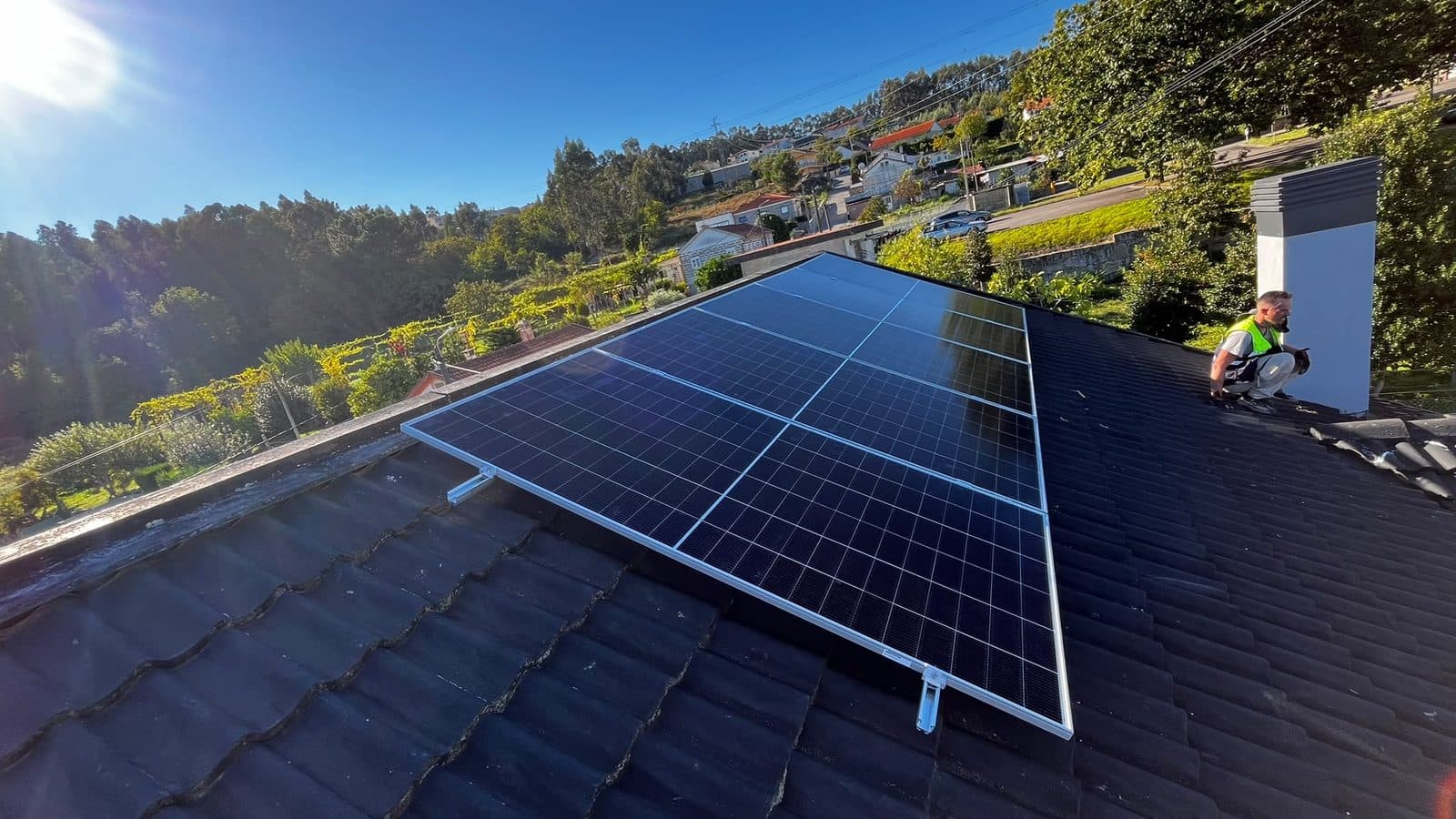 Fotovoltaico em telhado inclinado, Pedome